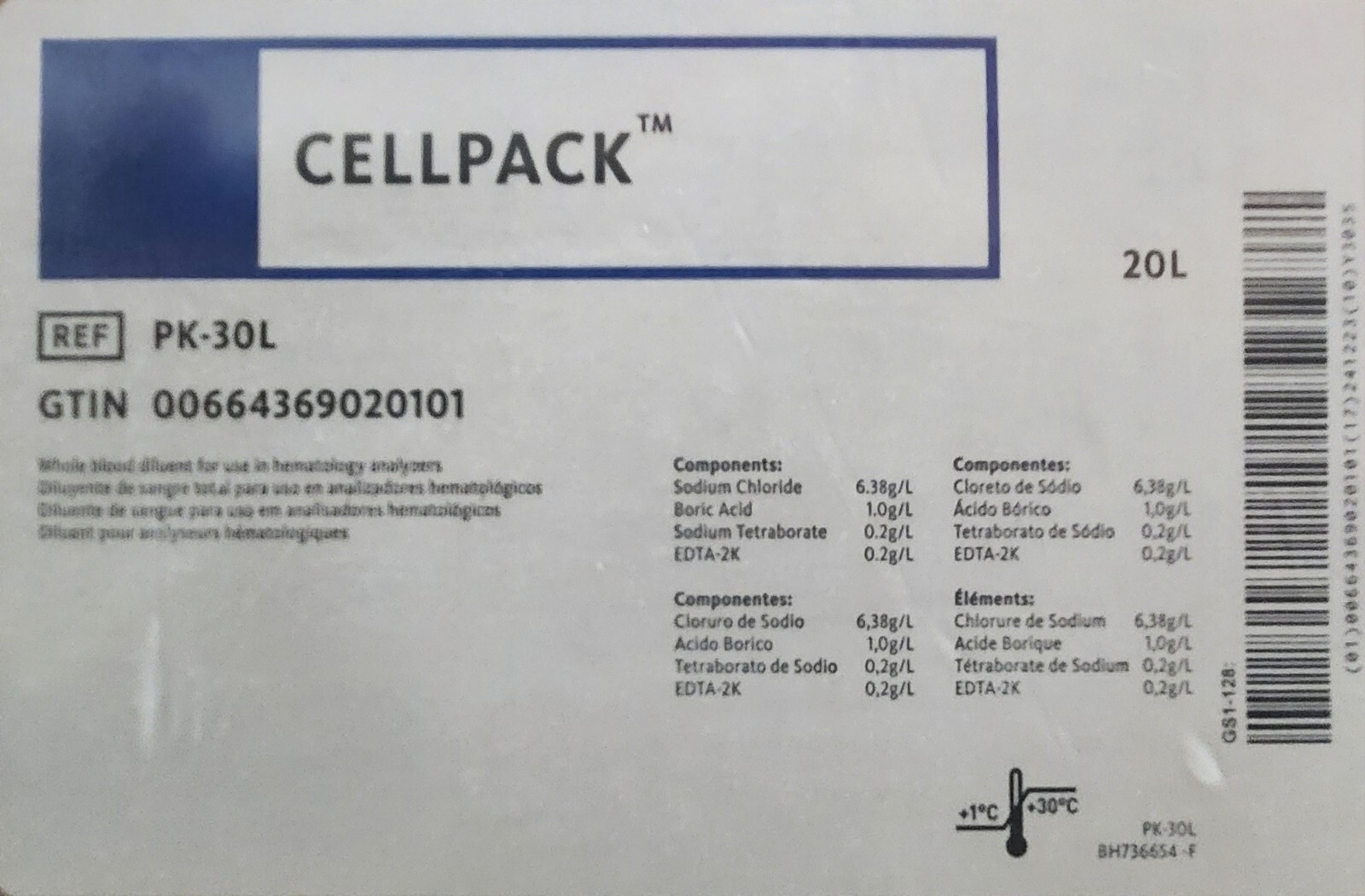 SYSMEX CELLPACK 20L PN# PK-30L