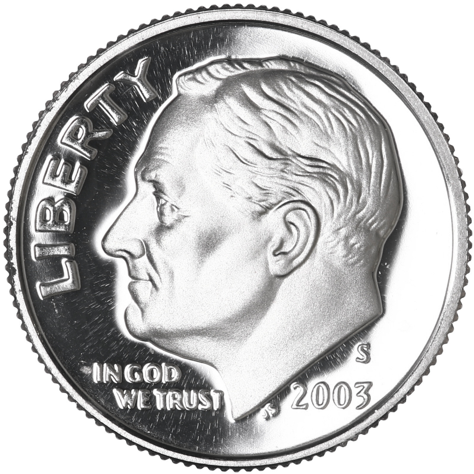2003 S Roosevelt Dime Gem DCam Proof CN-Clad