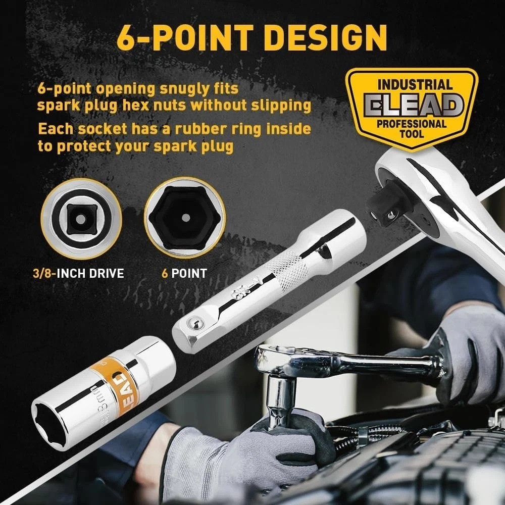 Efficient Spark Plug Socket Set - 12-Piece with Easy Identification & Storage