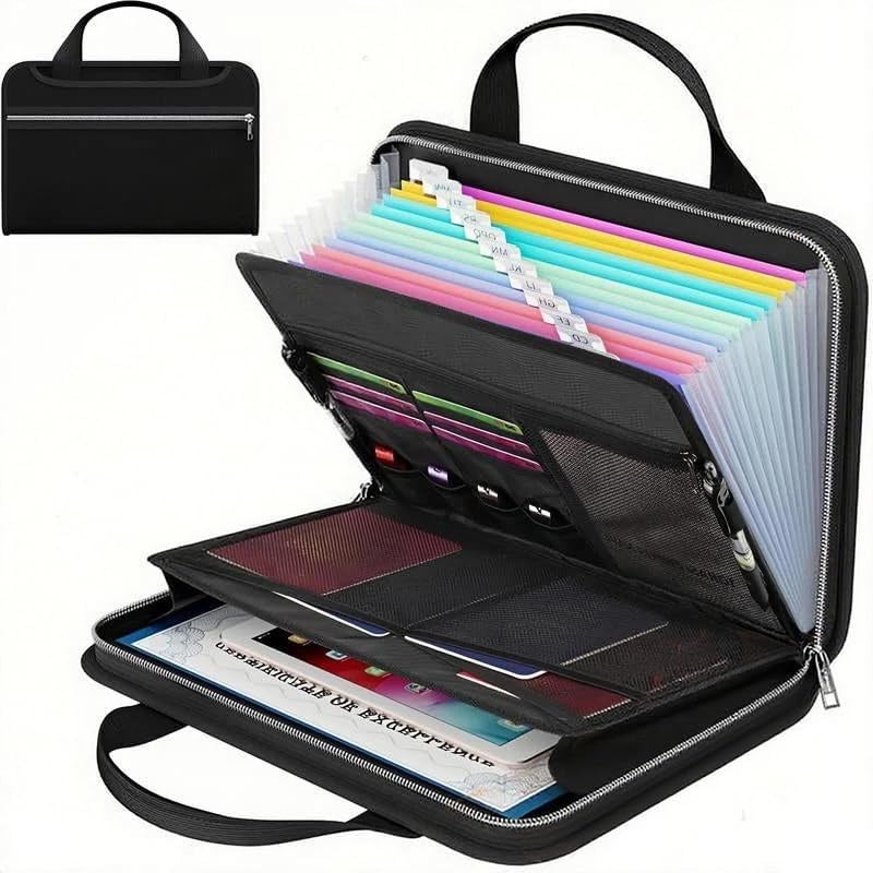 Large Capacity A4 Fireproof File Folder with Handle｜Portable Document Organizer