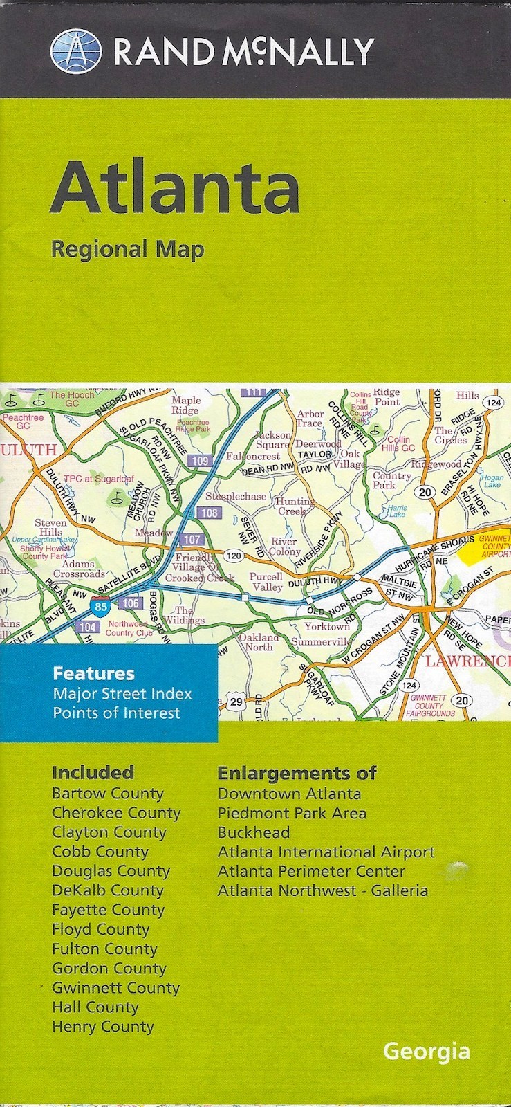 Atlanta Regional Metro Map, Georgia, by Rand McNally - 2022 Edition