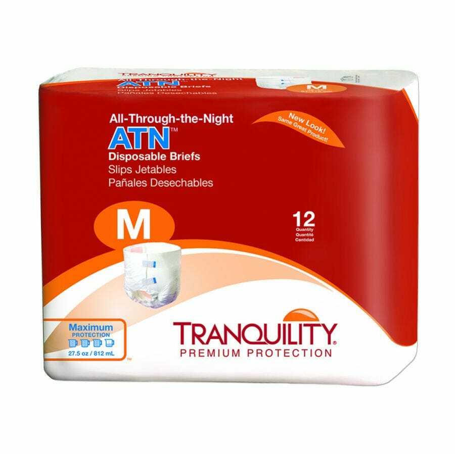 Tranquility ATN (All-Through-the-Night) Brief, Medium 32 - 44in - Pack of 12