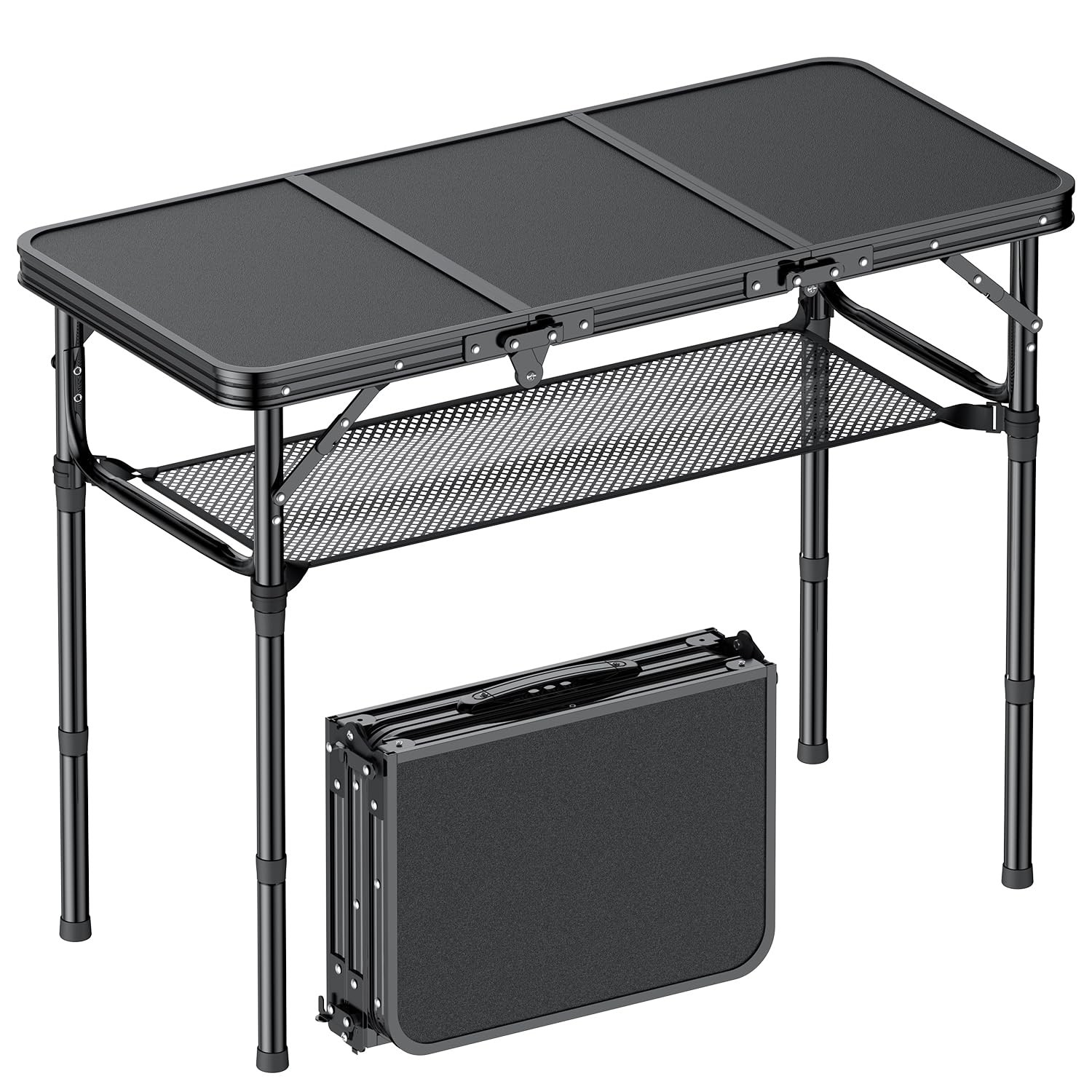 Folding Camping Table, 3 FT Folding Portable Camping Table, Outdoor&Indoor Pi...
