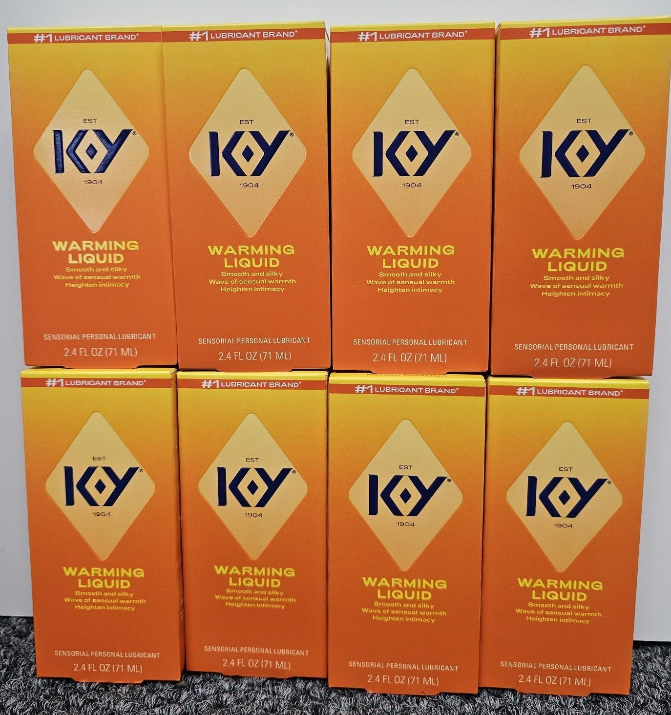 8 X K-Y WARMING LIQUID Lube Sensorial Personal Lubricant 2.4oz Exp 4/18/2027
