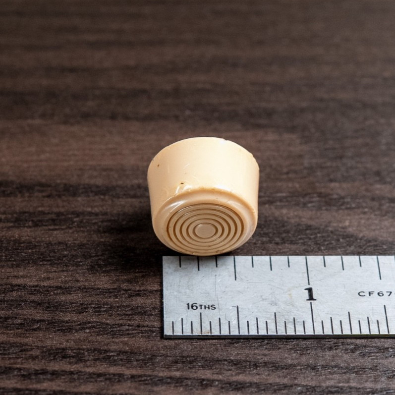Vintage GE Radio Knob Tan Plastic 1940s-50s Midcentury 1pc 1/4" Splined Shaft