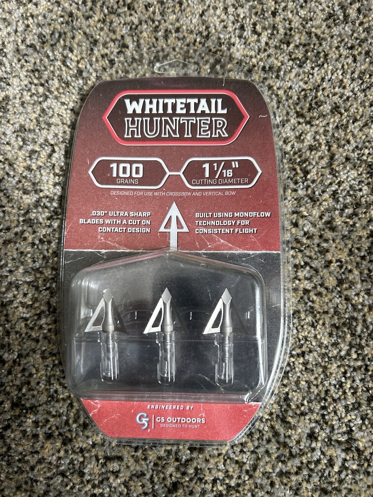 G5 Outdoors Whitetail Hunter Broadheads 100 Gr  - 1-1/16" Cutting Dia - #9101