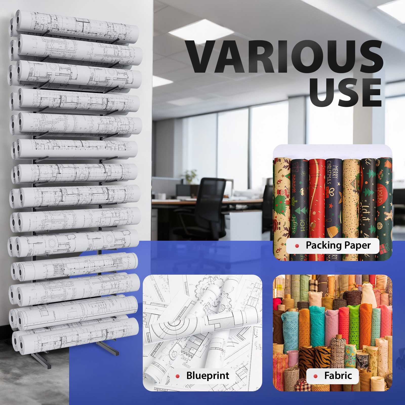 960lbs High Capacity Large Blueprint Storage Rack Of Oversized Drawings Docs