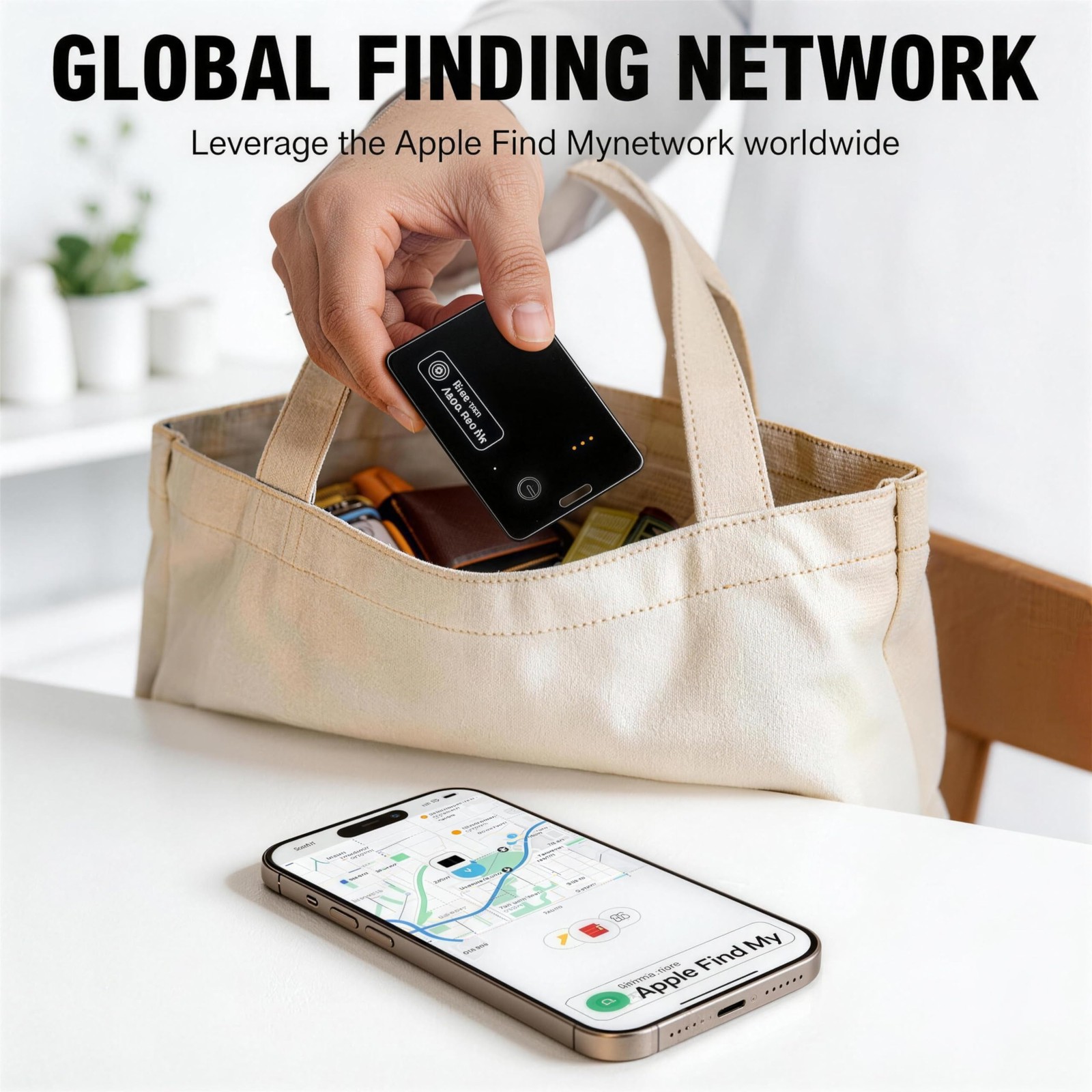 2-Pack Wallet Tracker Card for Apple Find My(iOS Only), Rechargeable Thin Fin...