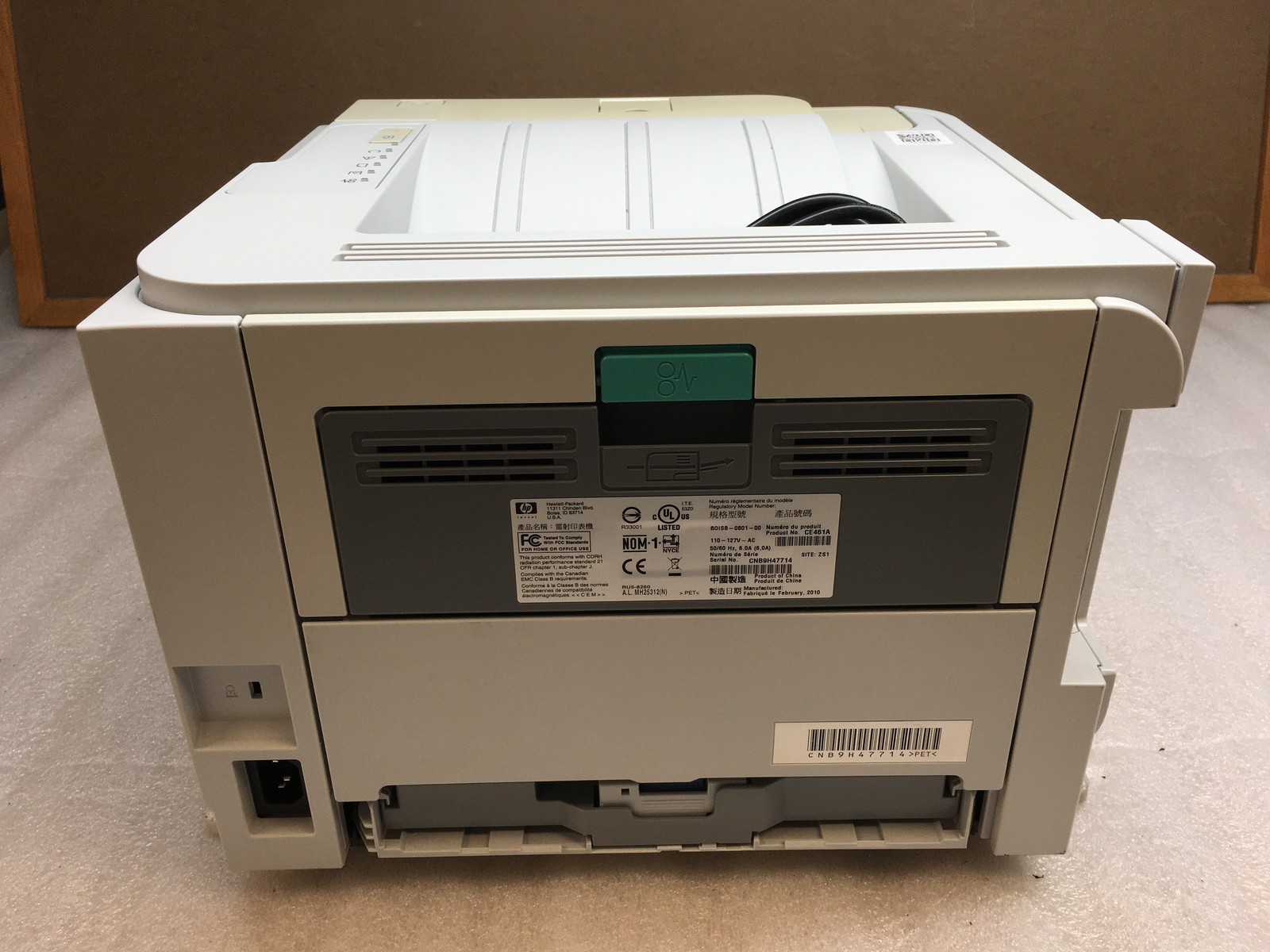 HP LaserJet P2035 CE461A Monochrome Laser Printer 15K Pg Ct No Toner Included