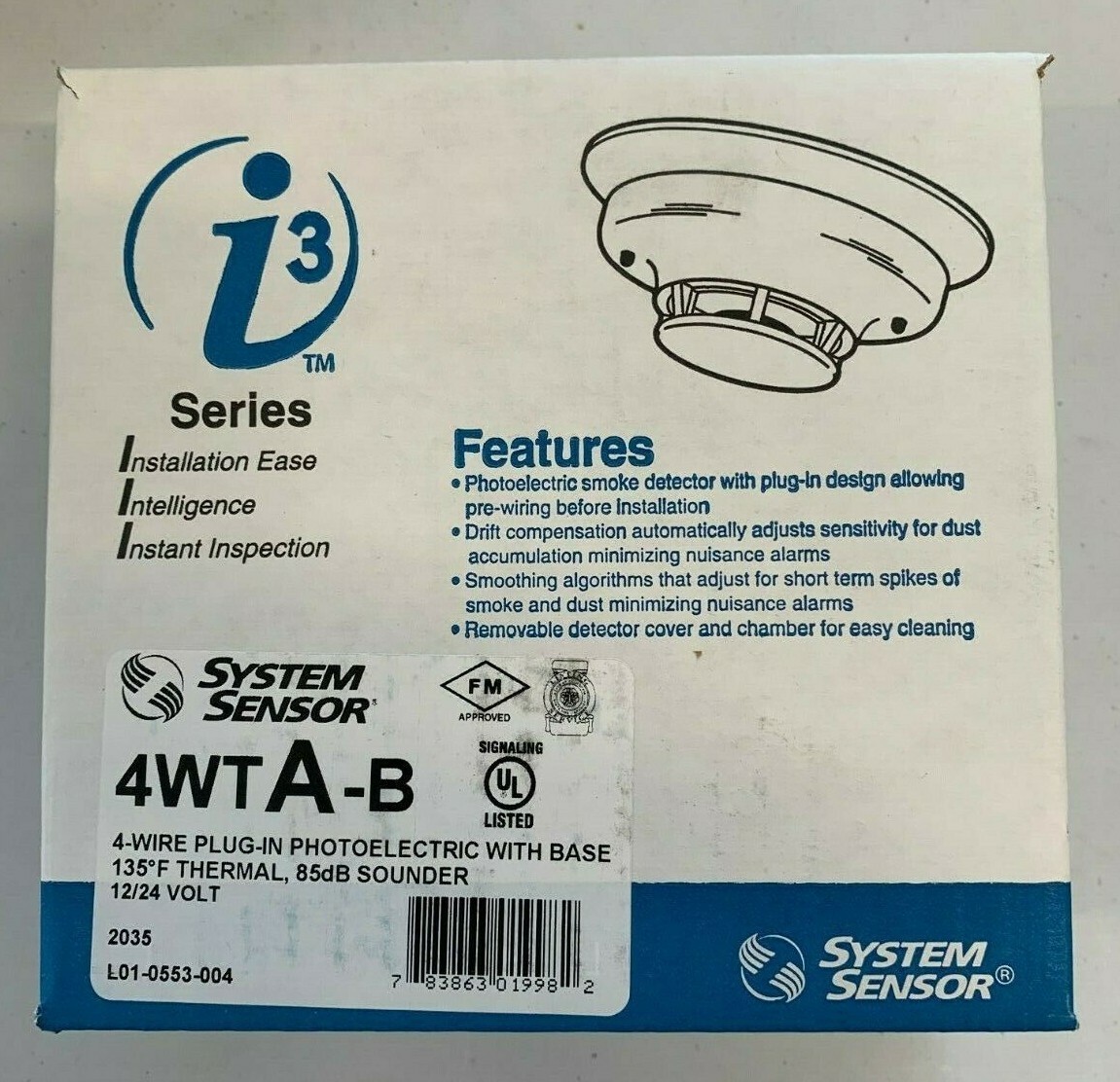 System Sensor 4WTA-B  4-Wire Photoelectric Smoke Thermal with 85dB Sounder