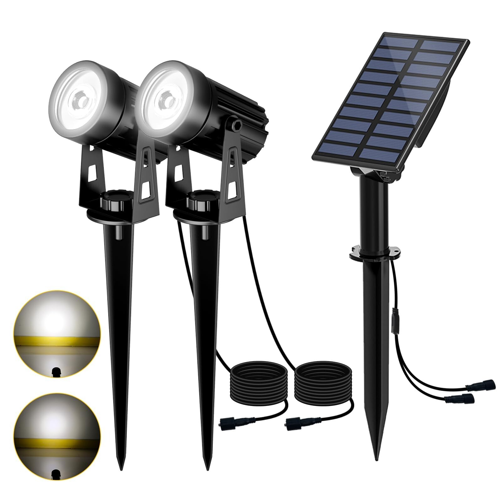 T-SUN 2-in-1 Solar Landscape Spotlights - Outdoor Waterproof, Garden Spot Lig...