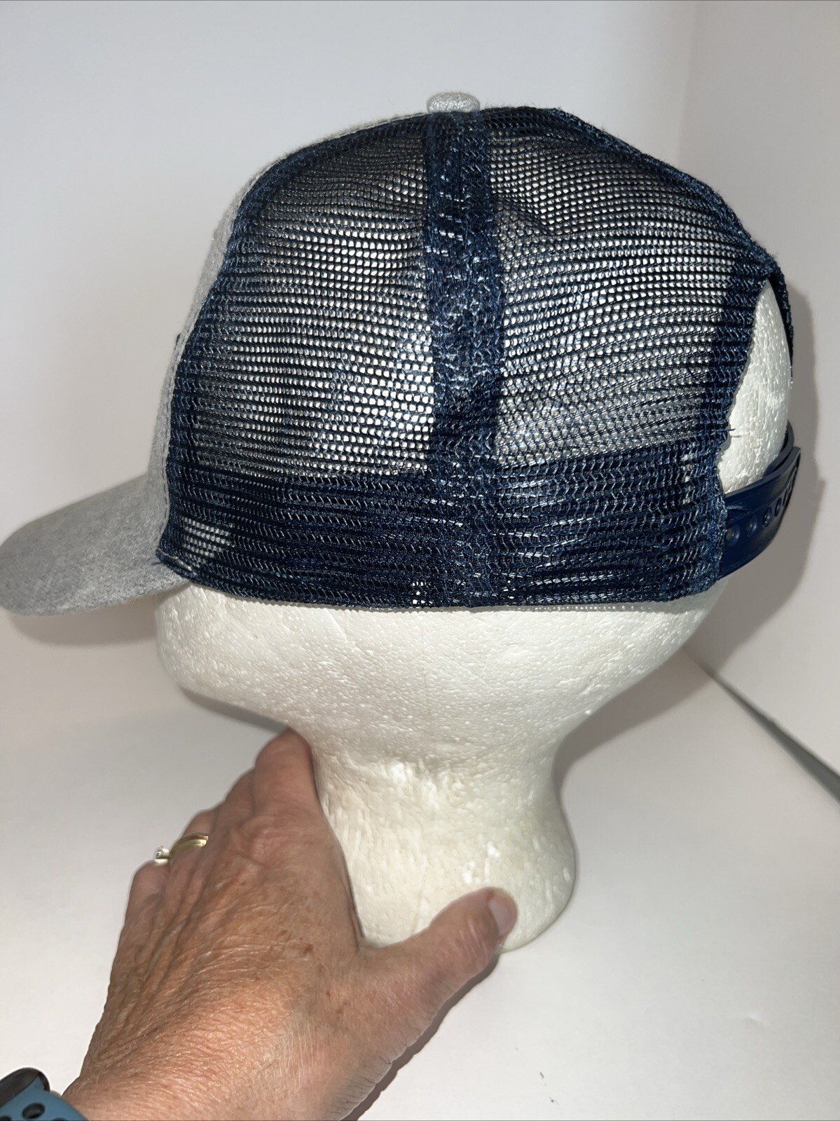 Arizona Navy Embroidered on Gray Navy Trucker Hat Cap Snapback EUC