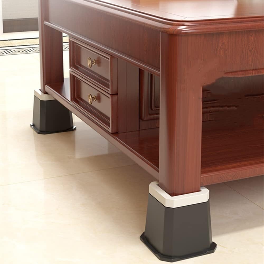 Bed Risers 5 Inch Heavy Duty Square Furniture Frame Lift for Couch Chair Desk...