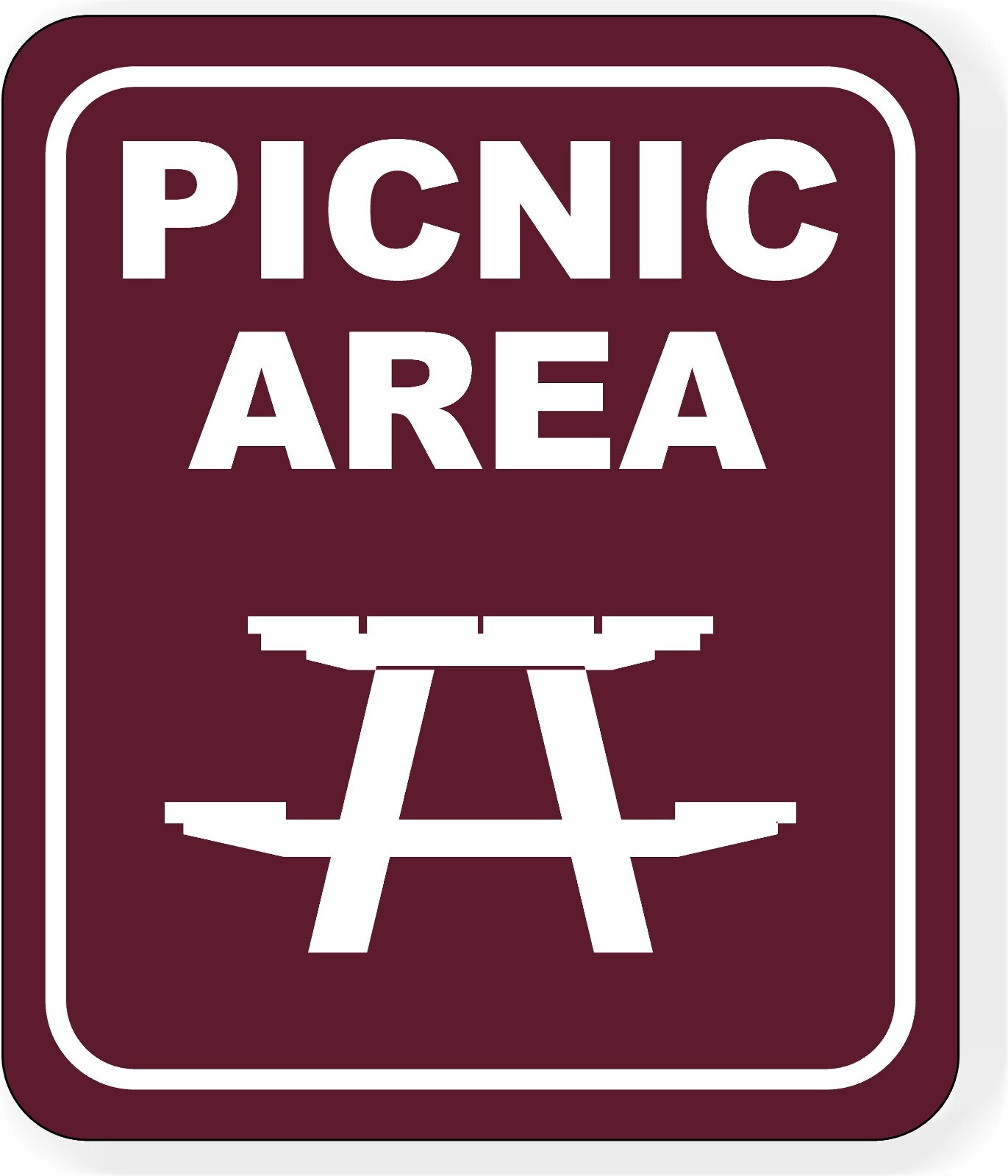 PICNIC AREA DIRECTIONAL CAMPING Aluminum composite sign