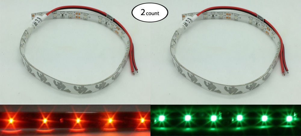 Pactrade Marine 2 Pairs  12V DC Red Green LED  Strip Light Kayak Canoe Pontoon