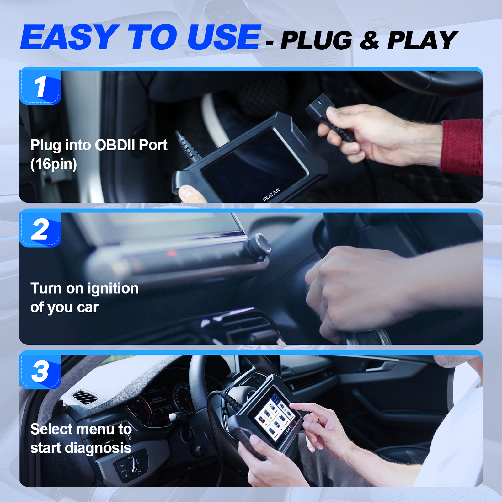 MUCAR CS6 OBD2 Scanner Code Reader Engine ABS SRS Transmission Diagnostic Tool