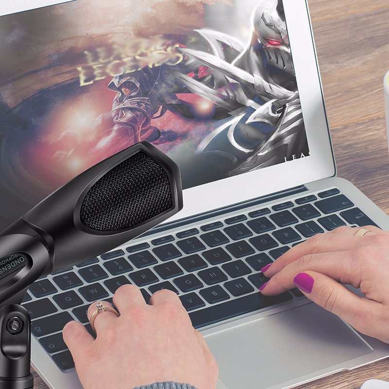 Universal USB Condenser Handheld Desktop Microphone Tripod Mic for Karaoke PC/PS