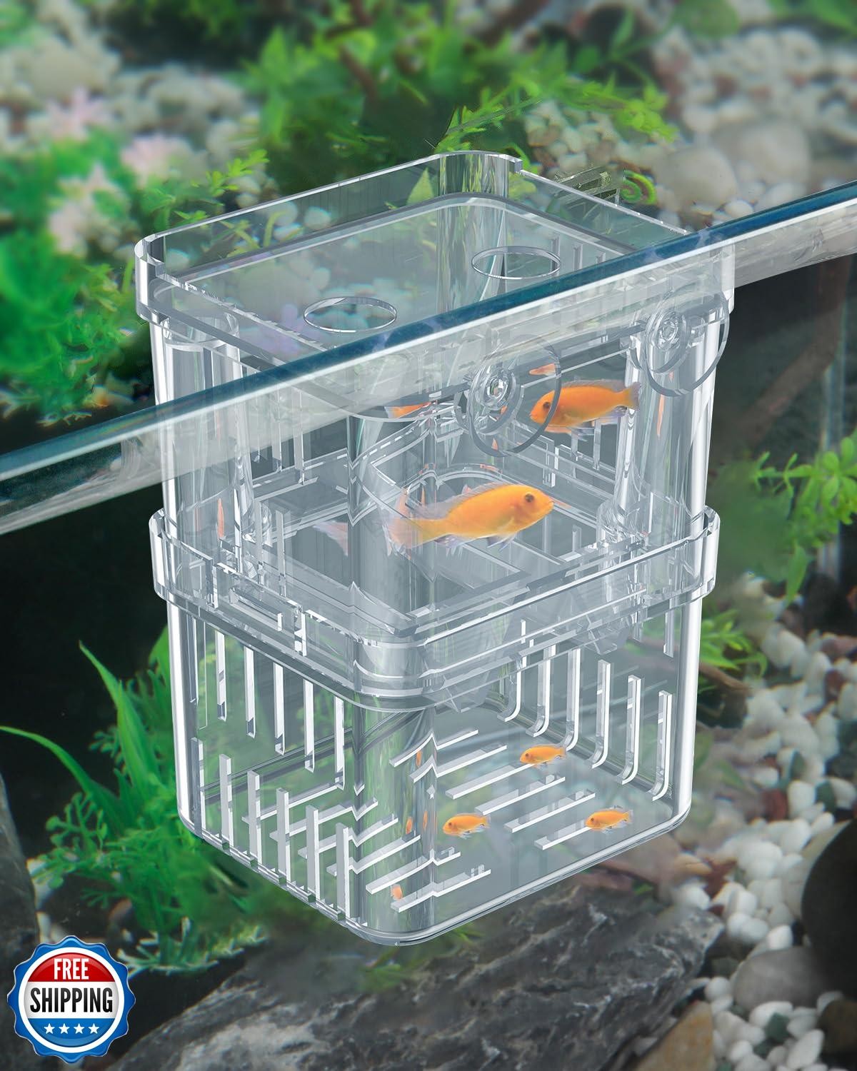 Pawfly Small Aquarium Fish Breeding Box for Fry Hatchery, Shrimp and Aggressi