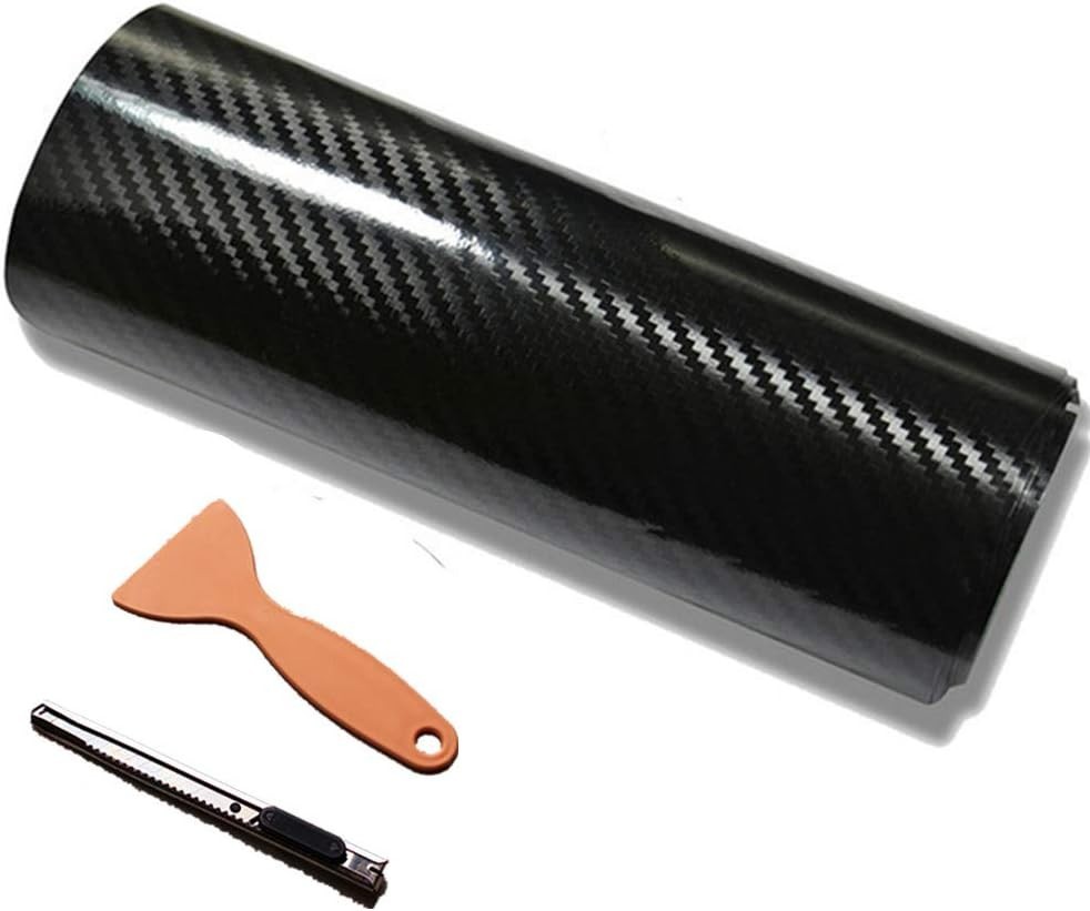 Papel Carbon Fiber 12 Pulgadas X60 Pulgadas Contiene Cuchillo Y Herramienta Mano