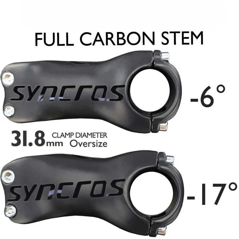 Full Carbon Stem Mountain/Road Bike Parts Angle 6/17 Degree 60-120mm Carbon Stem