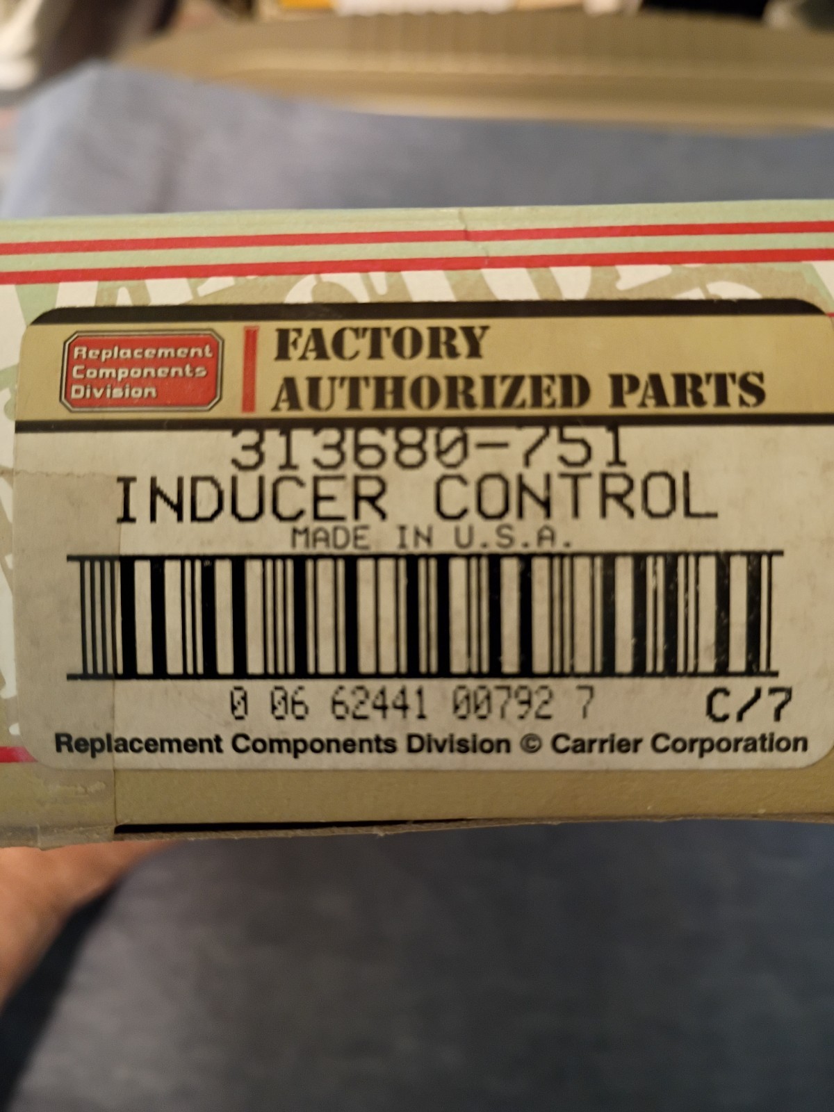 313680-751 INDUCER CONTROL NEW IN BOX