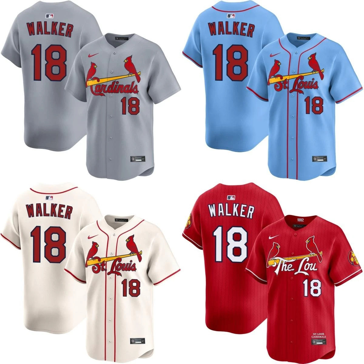 new!! Jordan Walker #18 Cardinals Baseball Fan Gift Printed Jersey S-5XL