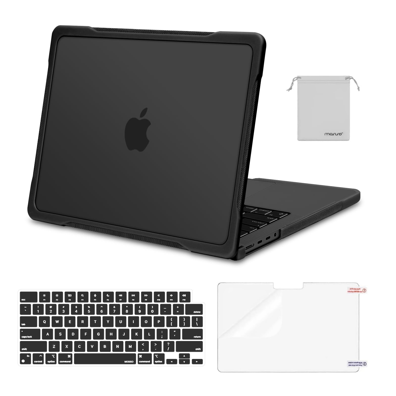 MOSISO Compatible with MacBook Pro 14 inch Case 2025-2021 M5 M4 M3 M2 Black