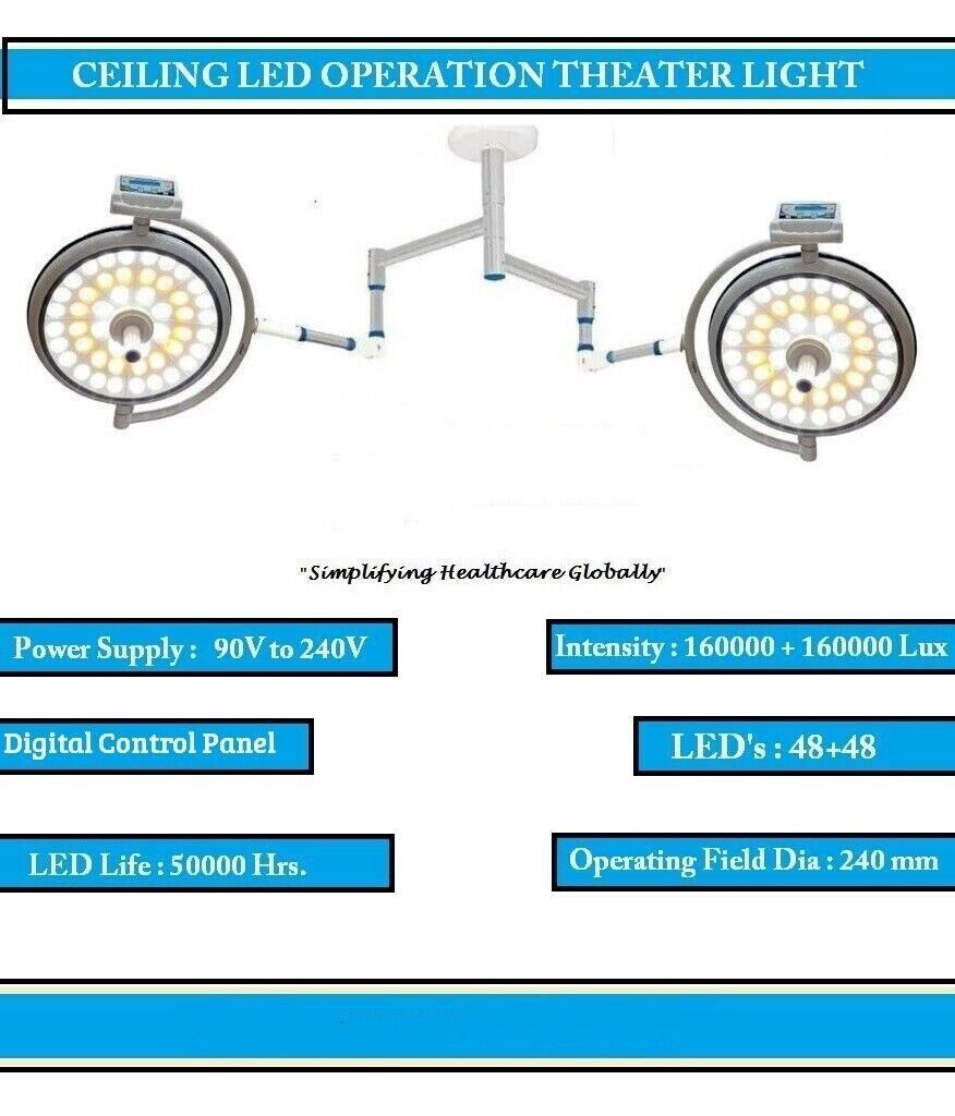 Advanced Surgical LED OT Light Operation Theater Double Dome Ceiling Lamp**