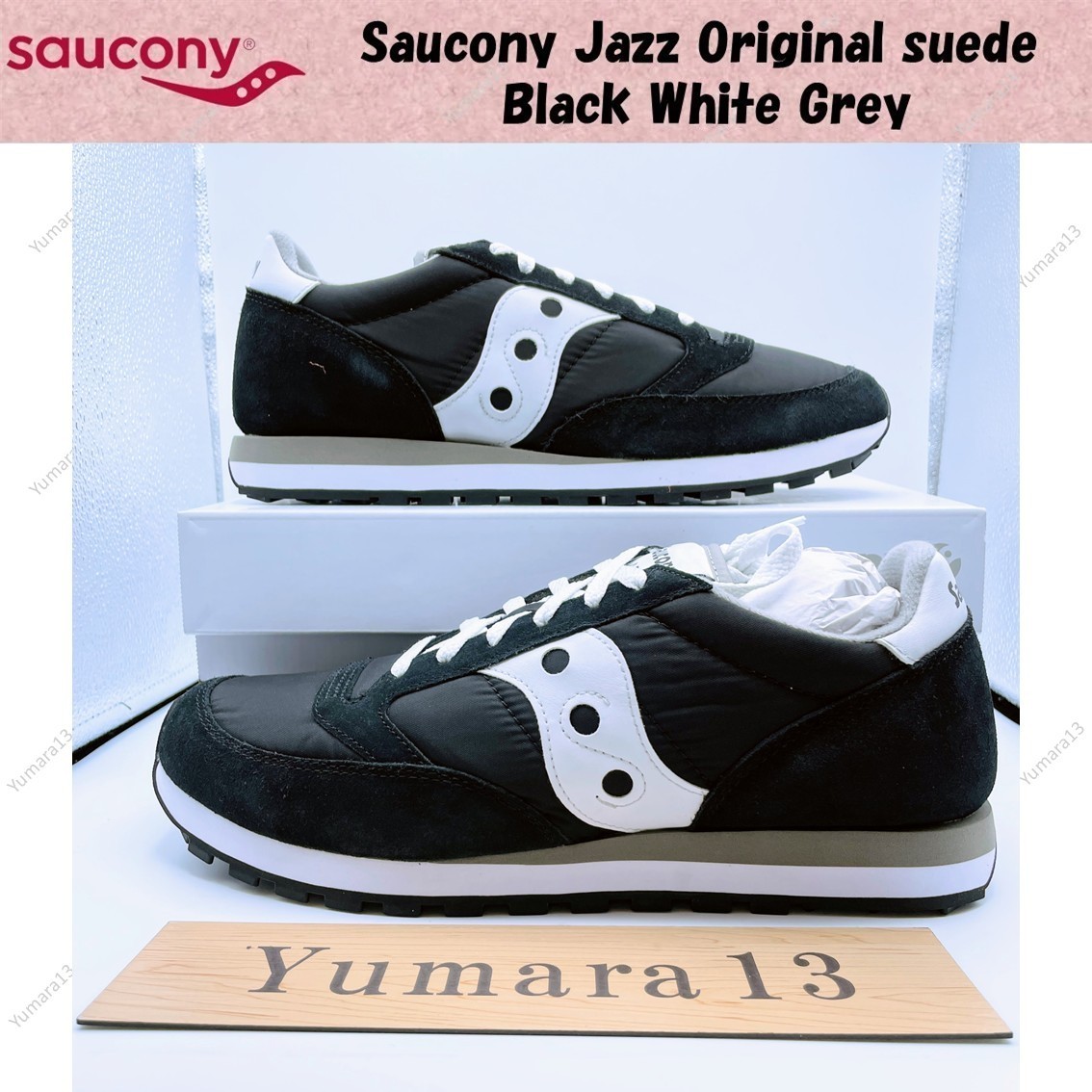 Saucony Jazz Original suede Black White Grey S2044-449 Men's Size