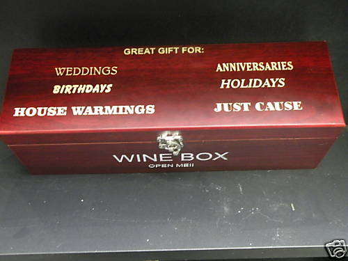PERSONALIZE ROSEWOOD WINE BOX W/ TOOLS - FREE ENGRAVING