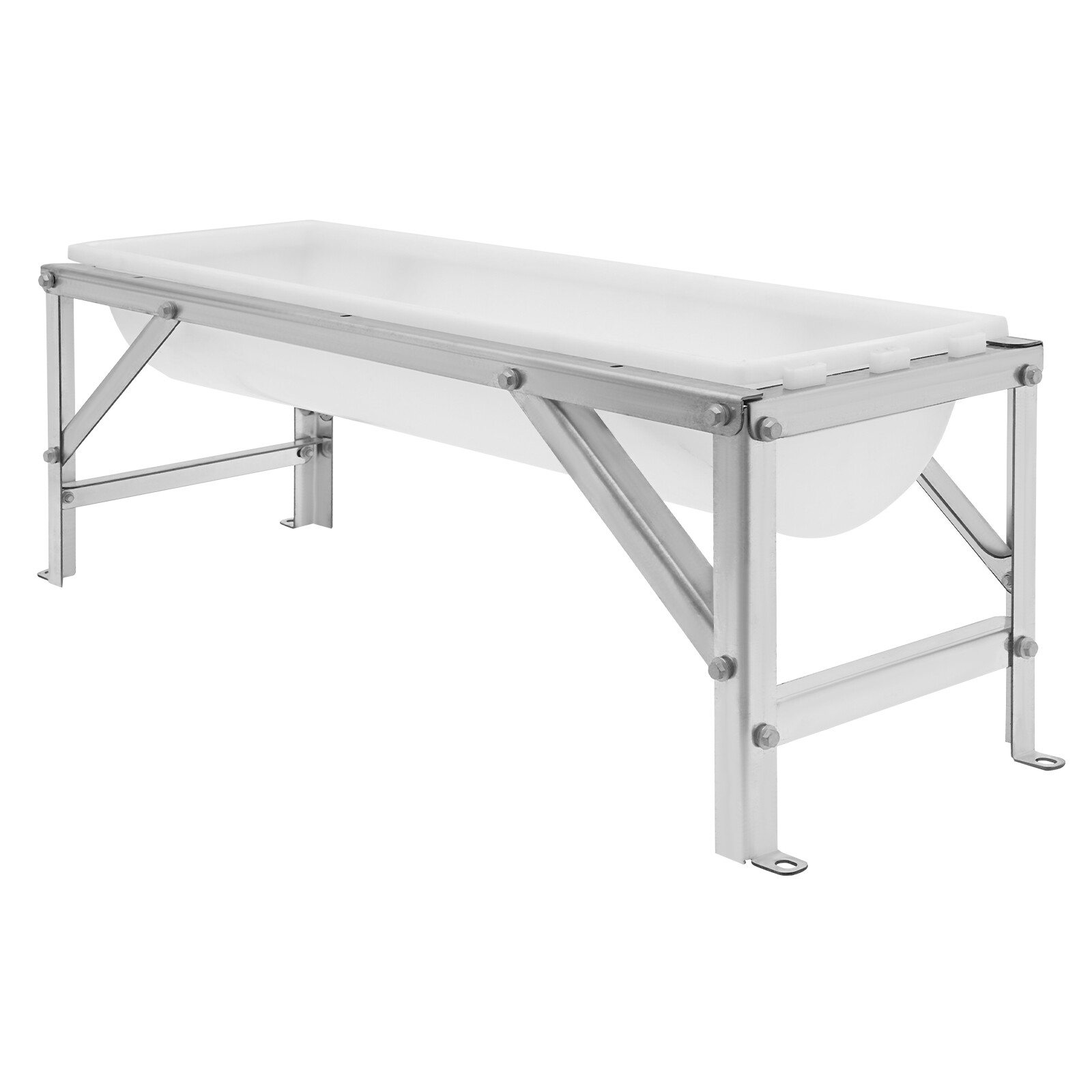35L Livestock Rectangular Feed Trough Feed Trough Feeder w/Stand Floor Standing