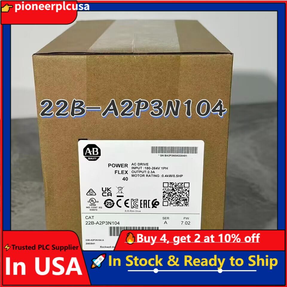 New AB 22B-A2P3N104 Power Flex 40 0.4 kW 0.5 HP AC Drive 22BA2P3N104 US Free Tax
