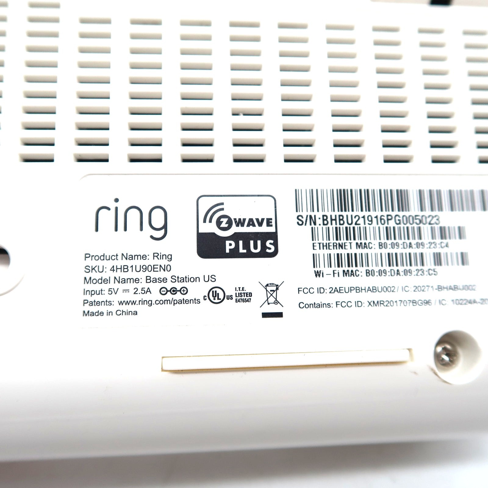 Ring Z Wave Plus Wireless Indoor Alarm Security System Base + Keypad Gen 1