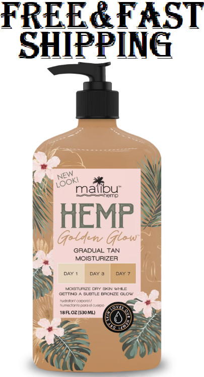 Malibu Hemp Golden Glow Body Lotion 18oz Moisturizer for Dry Skin Fast Shipping
