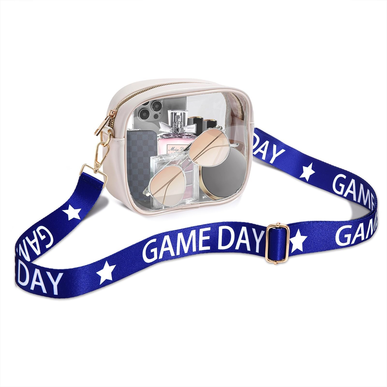 NLCAC Clear Bag for Stadium Events Game Day Clear Stadium Bag Adjustable Stra...