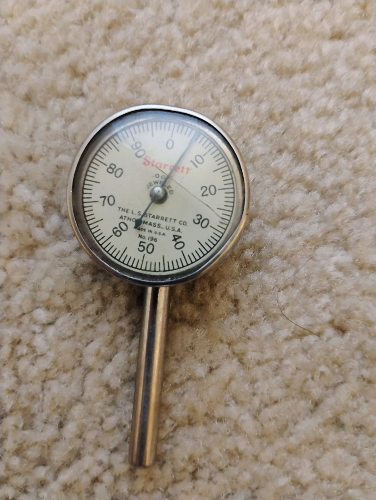 Starrett 196 Universal Back Plunger Dial Indicator Set with Case and Box