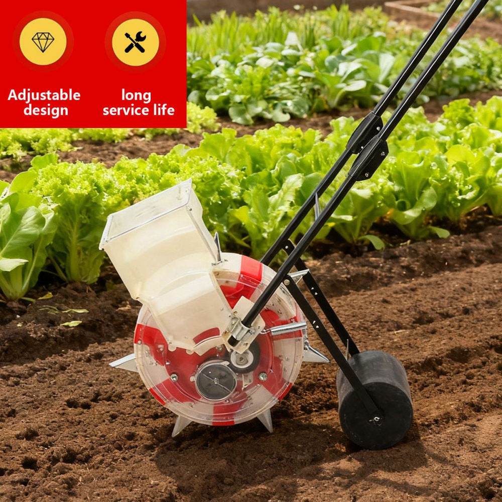 Manual Seeding Machine Seeder Planter Hand-push Seeder Garden Seeder(7-Nozzles )