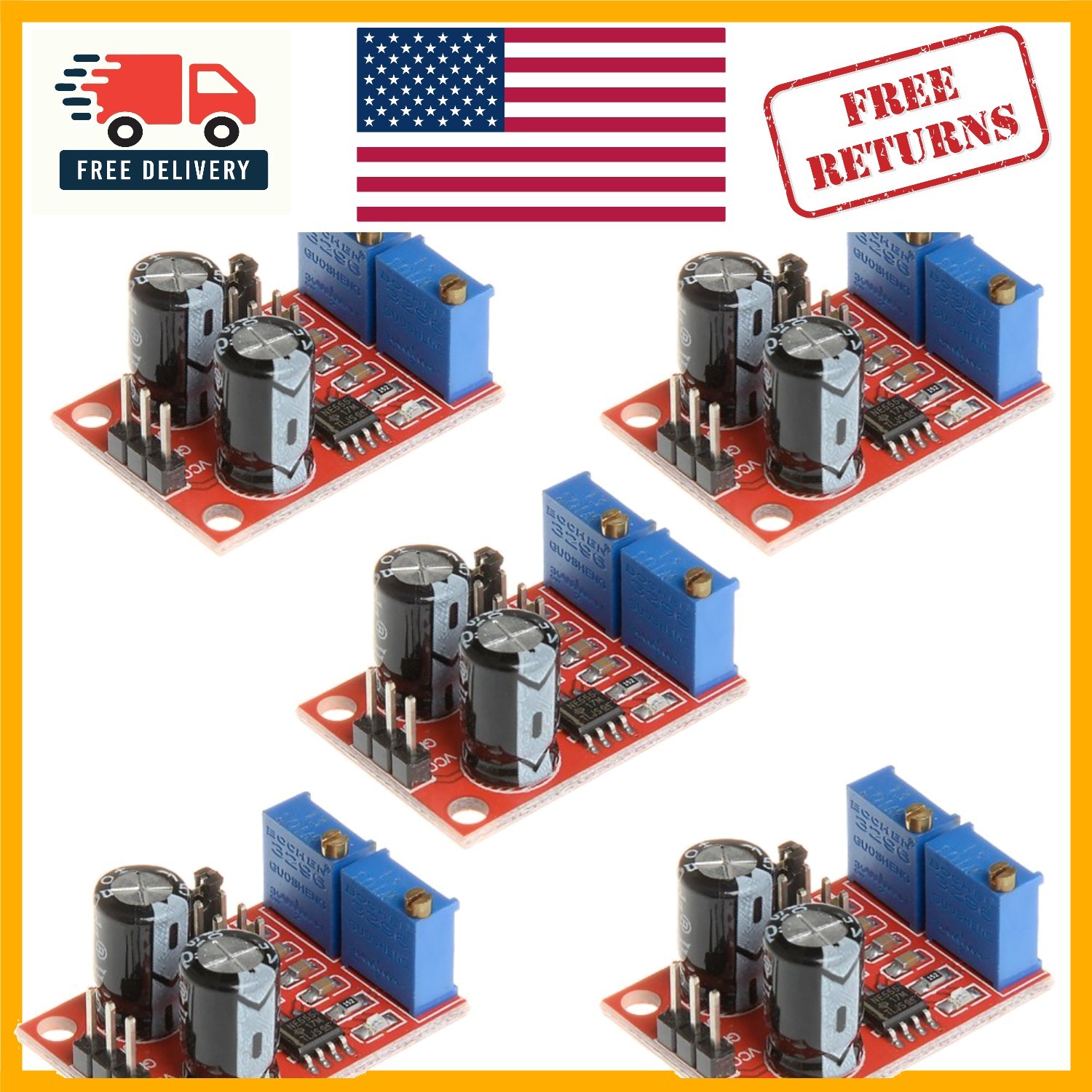 5PCS NE555 Frequency Adjustable Signal Generators; Compact & Lightweight Design