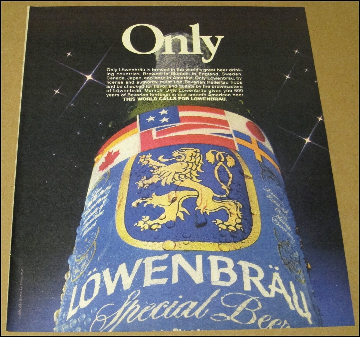 1986 Lowenbrau German Beer Print Ad Advertisement Vintage 10x12 Maxell Tapes