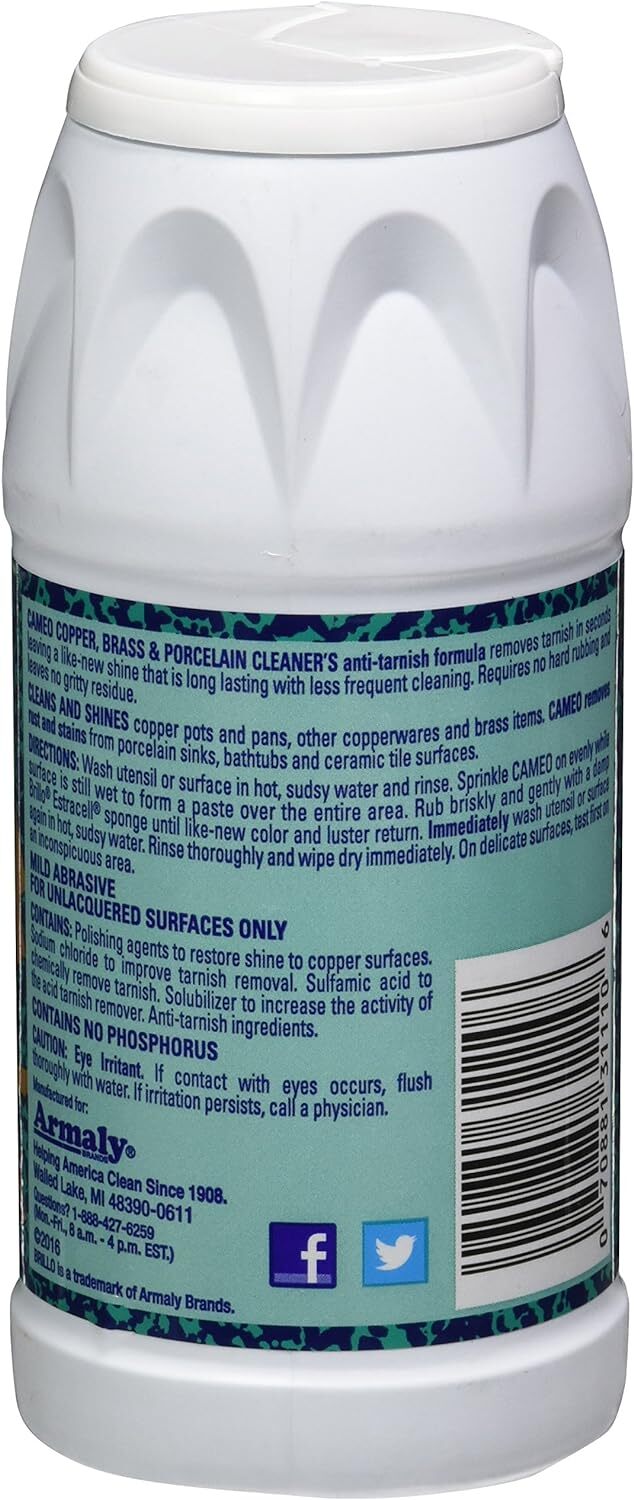 Brillo Cameo Copper Brass Porcelain Cleaner Non Abrasive 10 Ounce Container