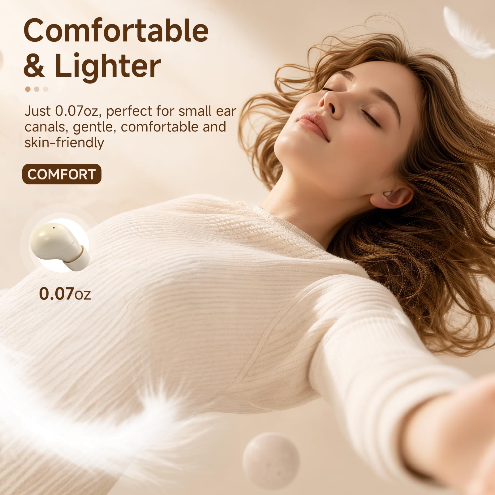 Discreet Mini Invisible Earbuds Wireless Bluetooth Micro Hidden Sleep Tiny Sm...