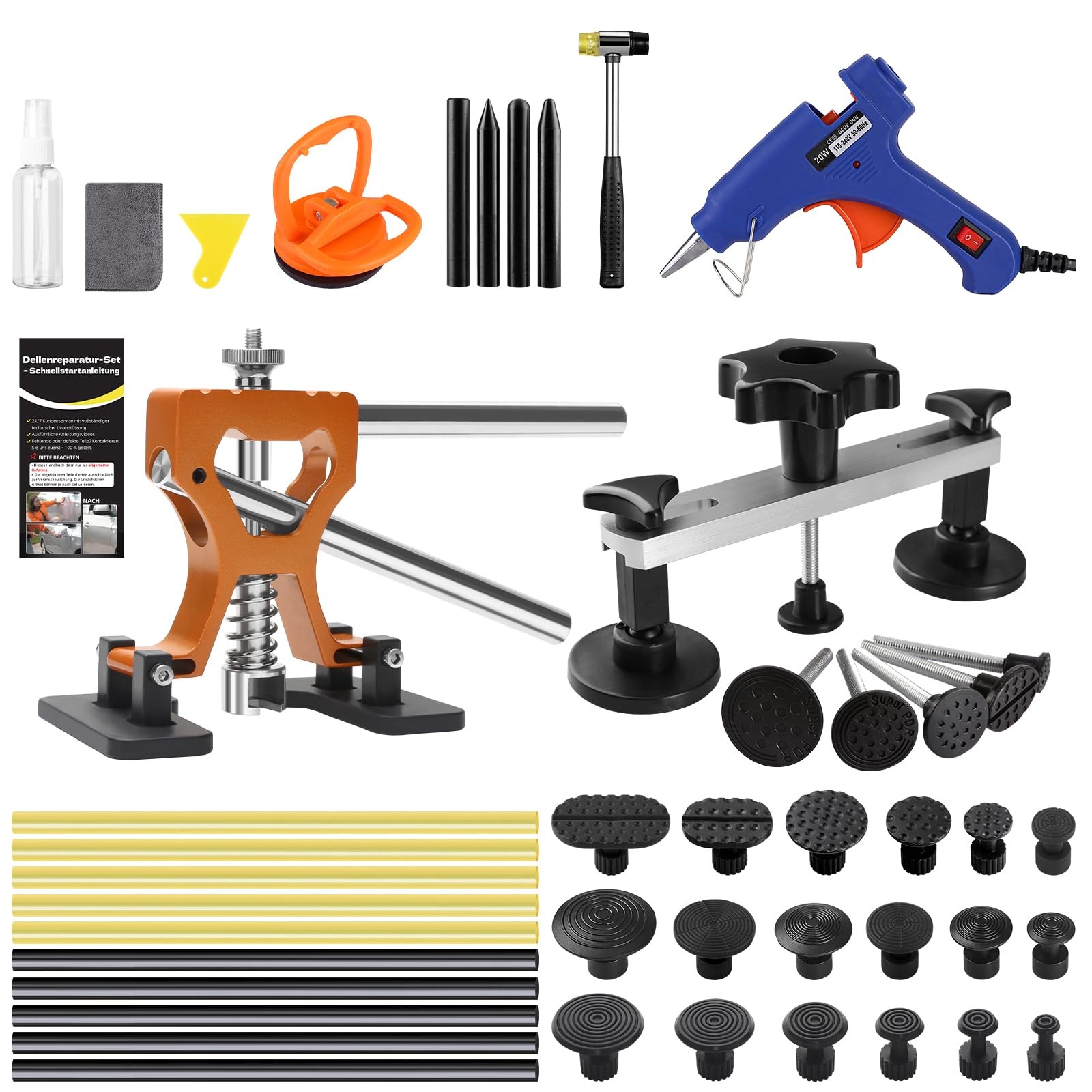 Paintless Dent Repair Kit for Car, PDR Dent Removal Tools with Dent Lifter & ...