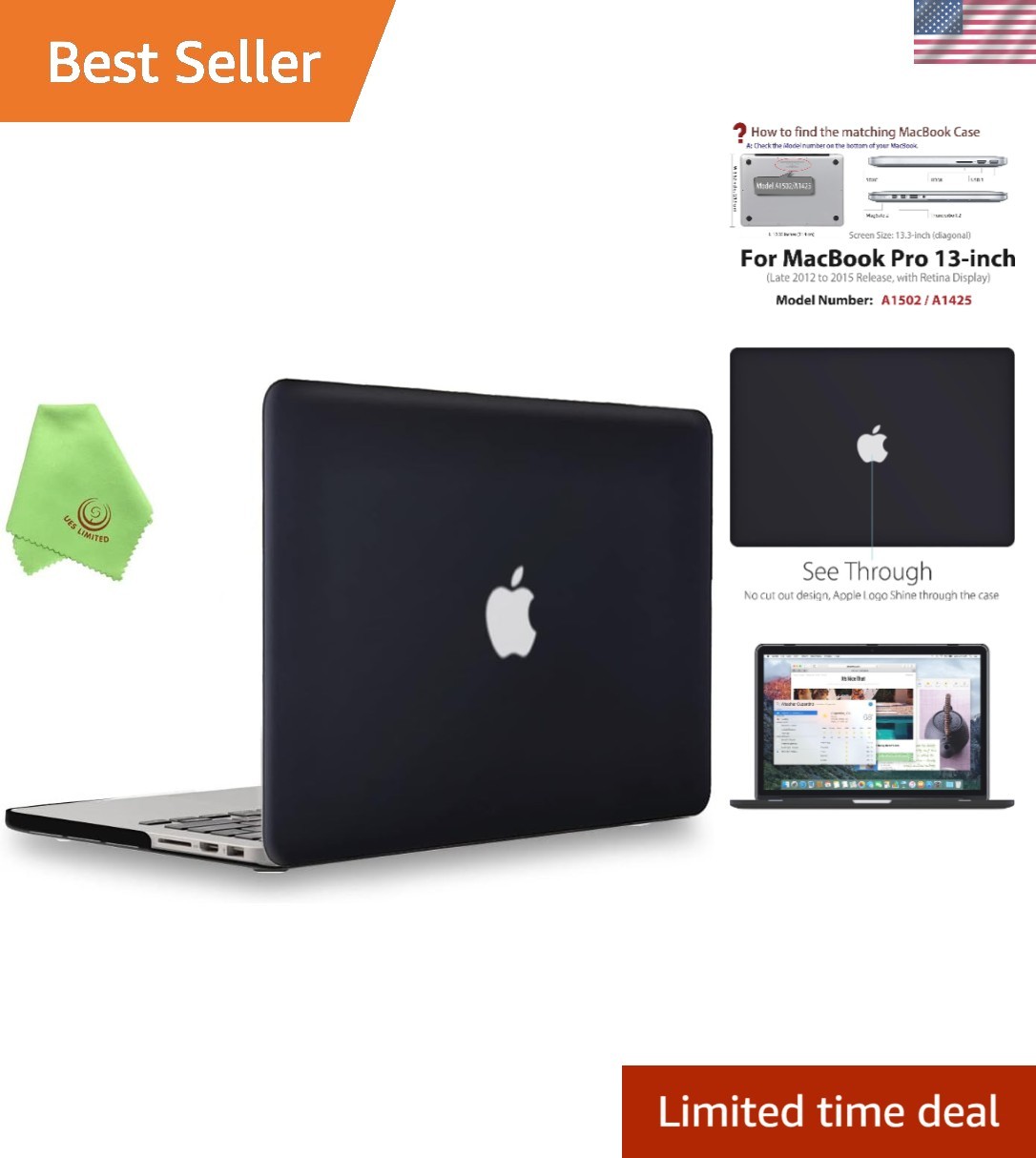 Lightweight Matte Case for 2012-2015 MacBook Pro 13" Retina - Maximum Protection
