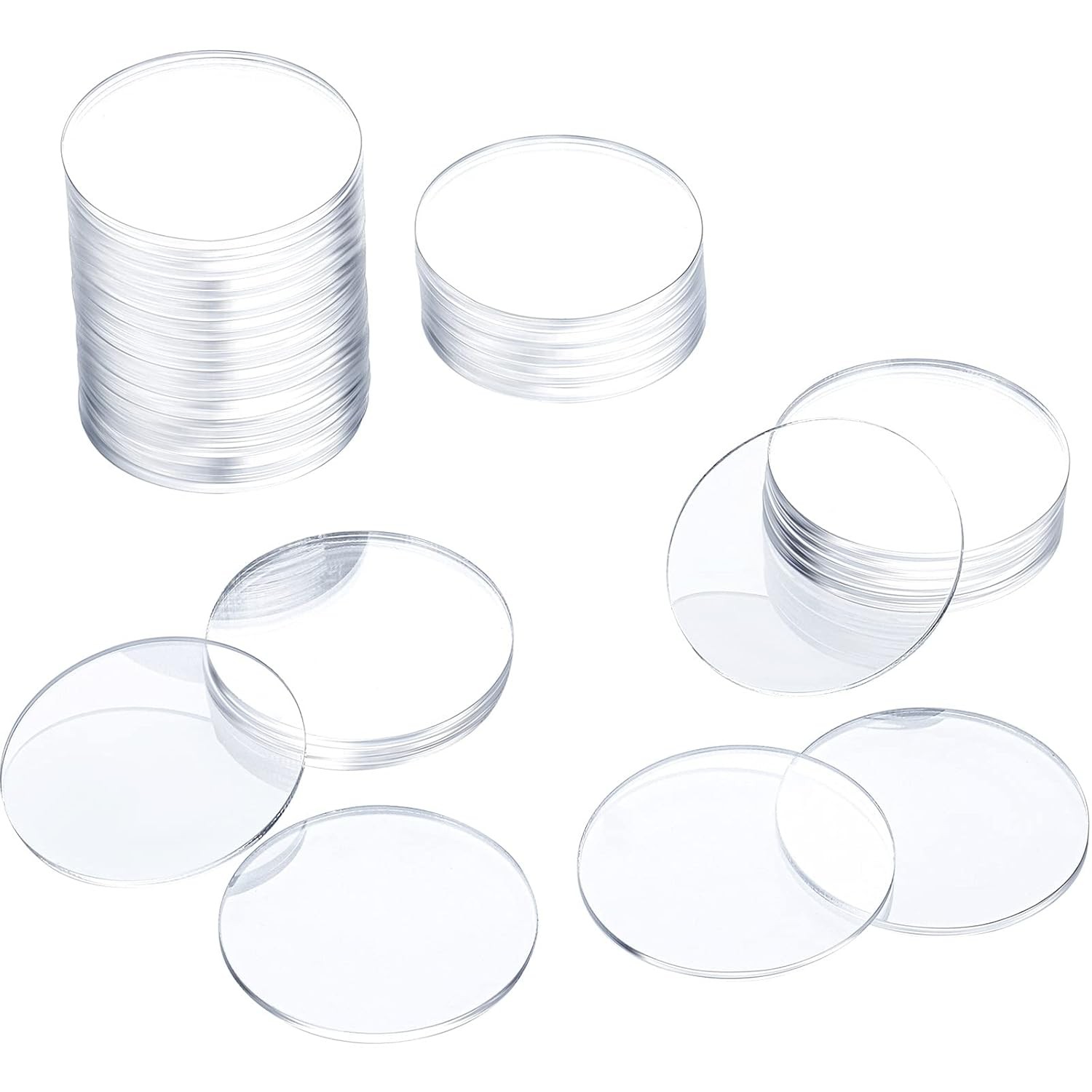Outus 36 Pieces 1 Inch Acrylic Circle Blanks Disc for Clear