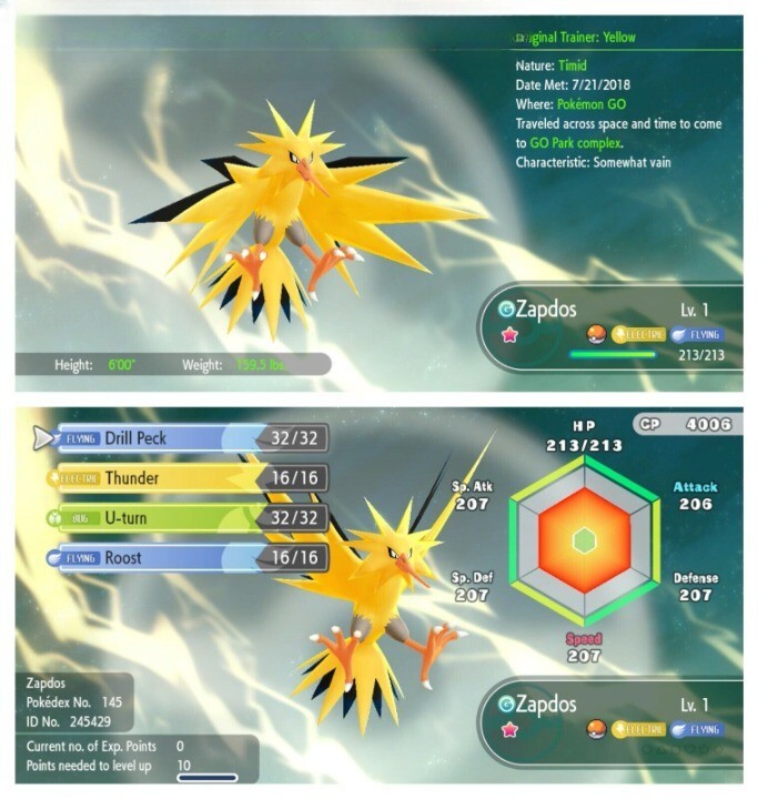 Pokémon Let's Go Pikachu & Eevee ✨SHINY✨ZAPDOS CUSTOMIZABLE 🚀FAST TRADE🚀