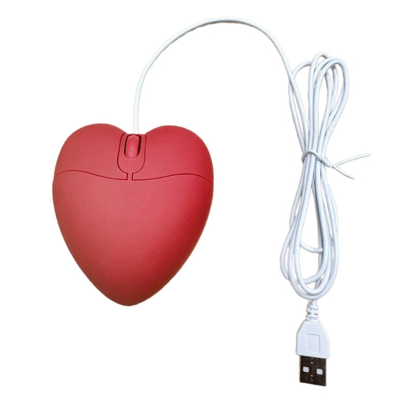 Love Heart Shaped USB Mouse Funny Lovely Corded Student Mouse Creative Gifts