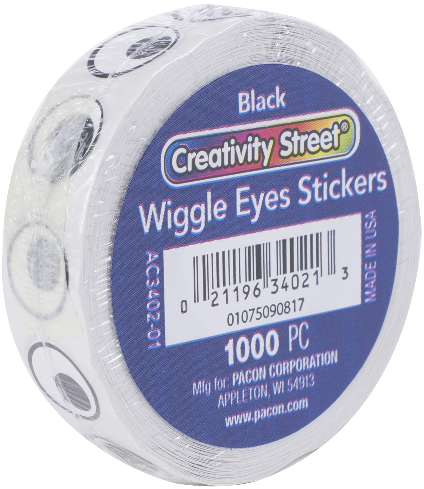 Wiggle Eyes Stickers 0.5-Inch Black 1000/Pack