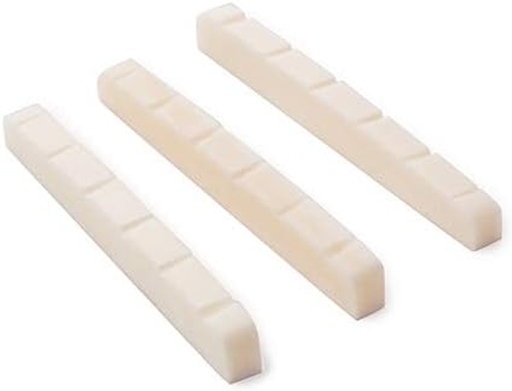 42MM Unbleached Pure Bone Nut Guitar Slotted Bone Nut for Strat Tele Electric Gu