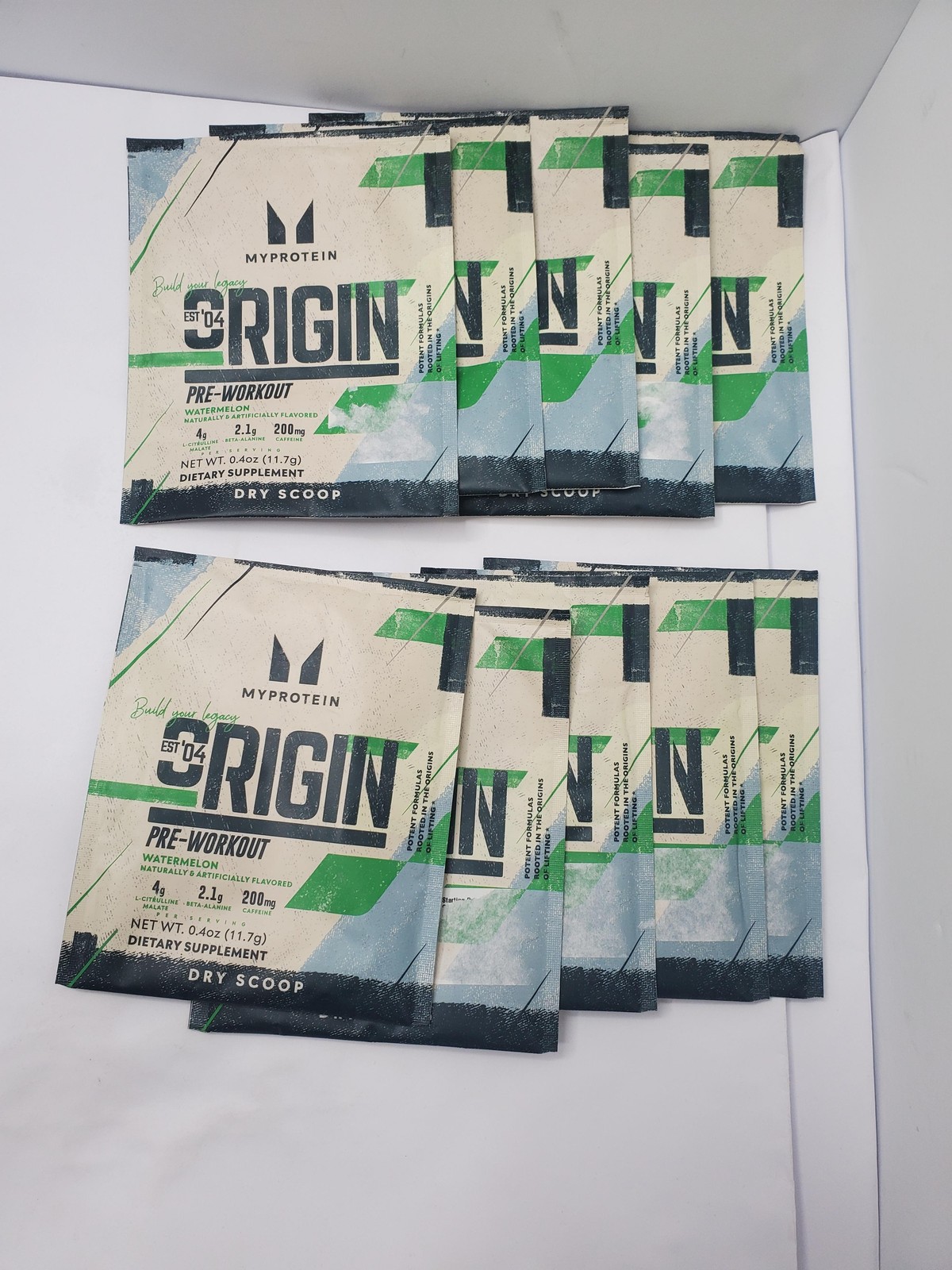 10pk Myprotein Origin Pre-Workout Watermelon Dry Scoop Caffeine Exp 08/26