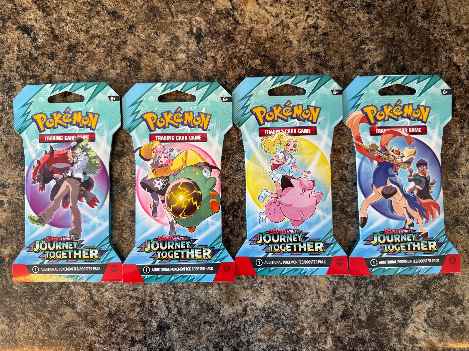 Lot of 4 Blister Packs Full Art Set Pokémon Journey Together Factory Sealed